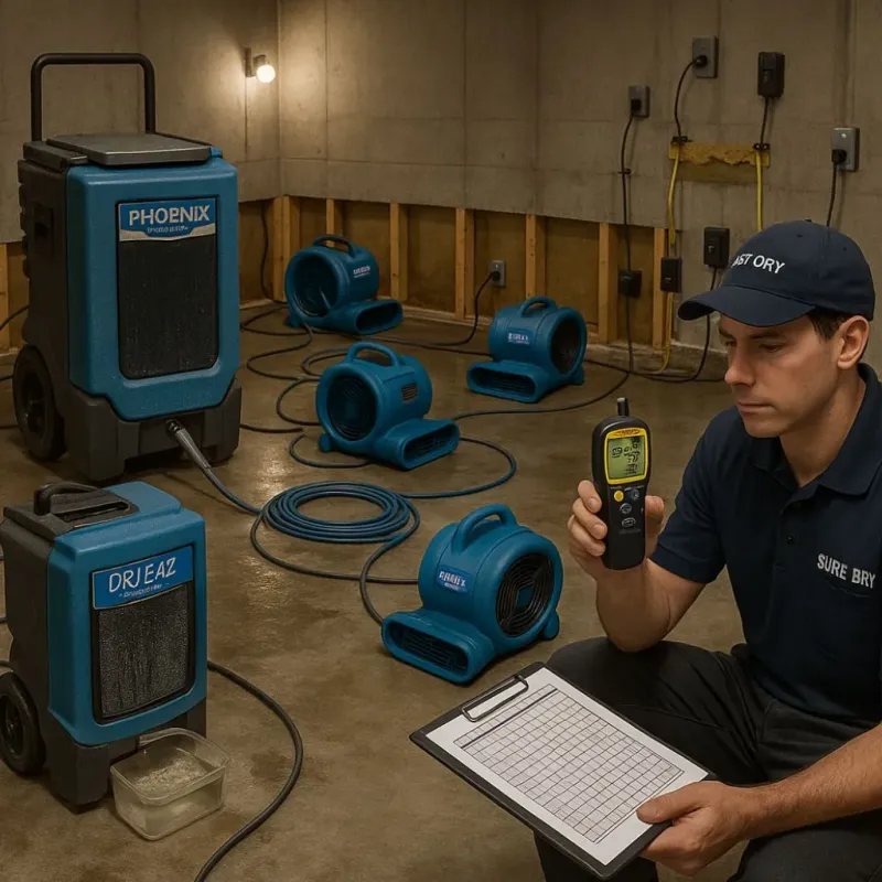 Structural Drying and Dehumidification process in Colorado City, TX